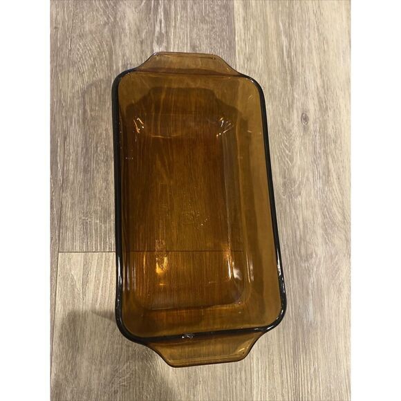 Vintage Anchor Hocking Bread Loaf Pan Amber 1 QT - Picture 1 of 9